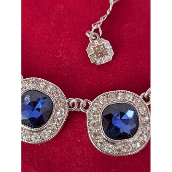 Monet Sapphire necklace Silver choker September Stone - Picture 12 of 15
